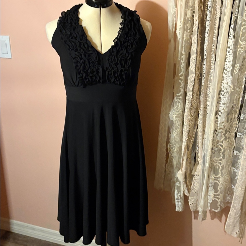 Onyx Nite Black Halter Skater Dress